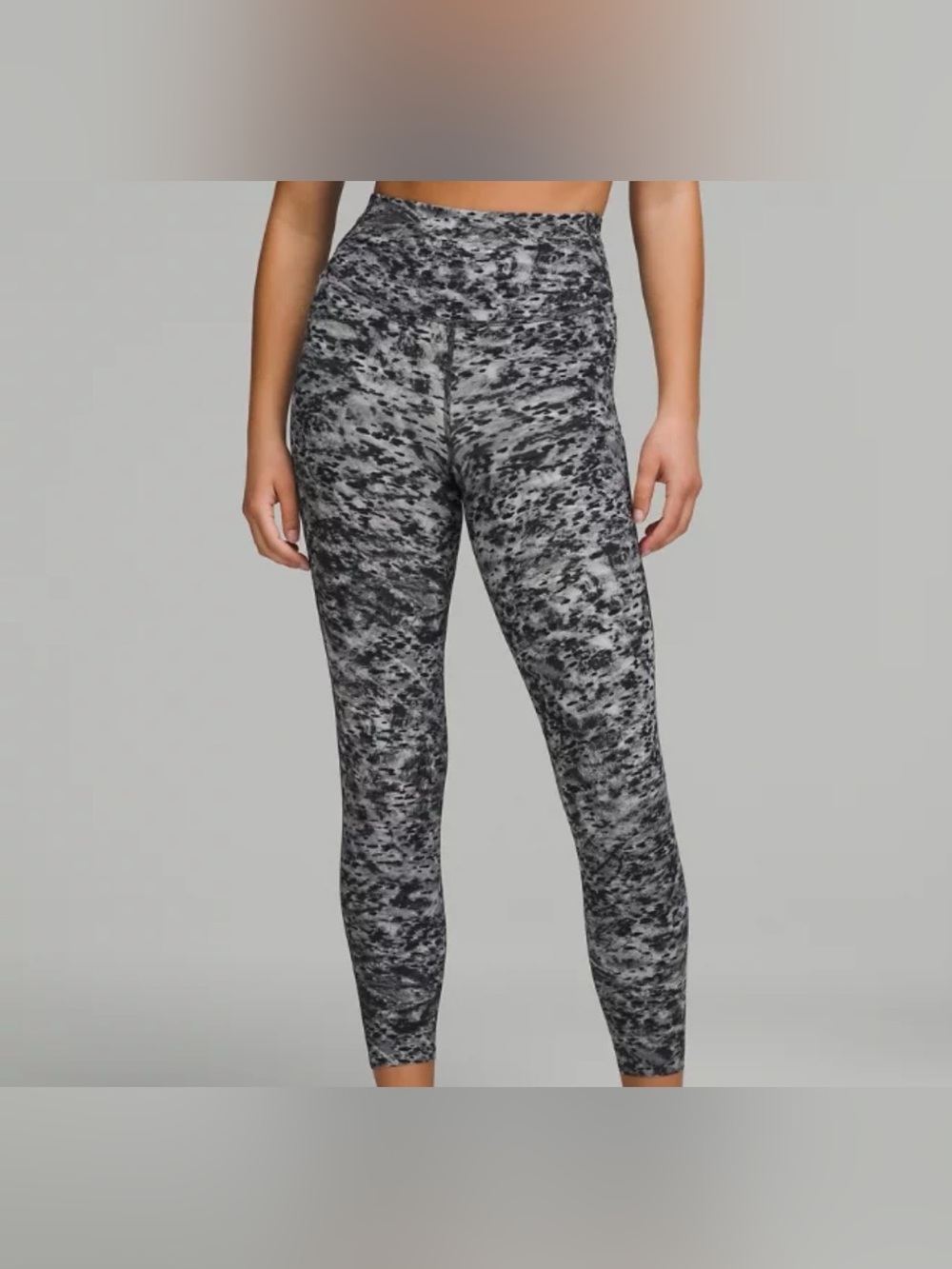 Lululemon High-Rise base pace Leggings - Gray/Black print